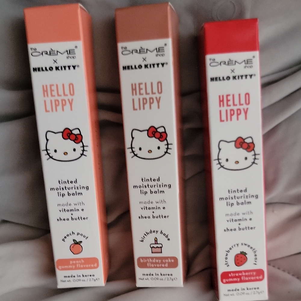 Tinted Lip Balm Set - Peach, Pink, Red- Set Of 3